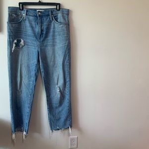 Madewell distressed blue jeans